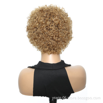 XCCOCO Wholesale P4/27 Color Short Human Hair Wigs Short Pixie Cut Lace Wig Cheap Pixie Curls Short Wigs For Black Women